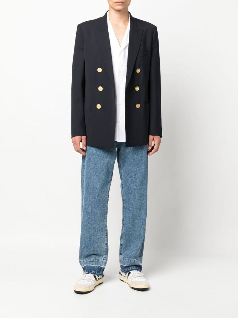 Blue Raw Hem Regular Fit Jeans