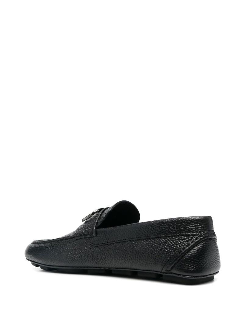 Black Vlogo Leather Loafers