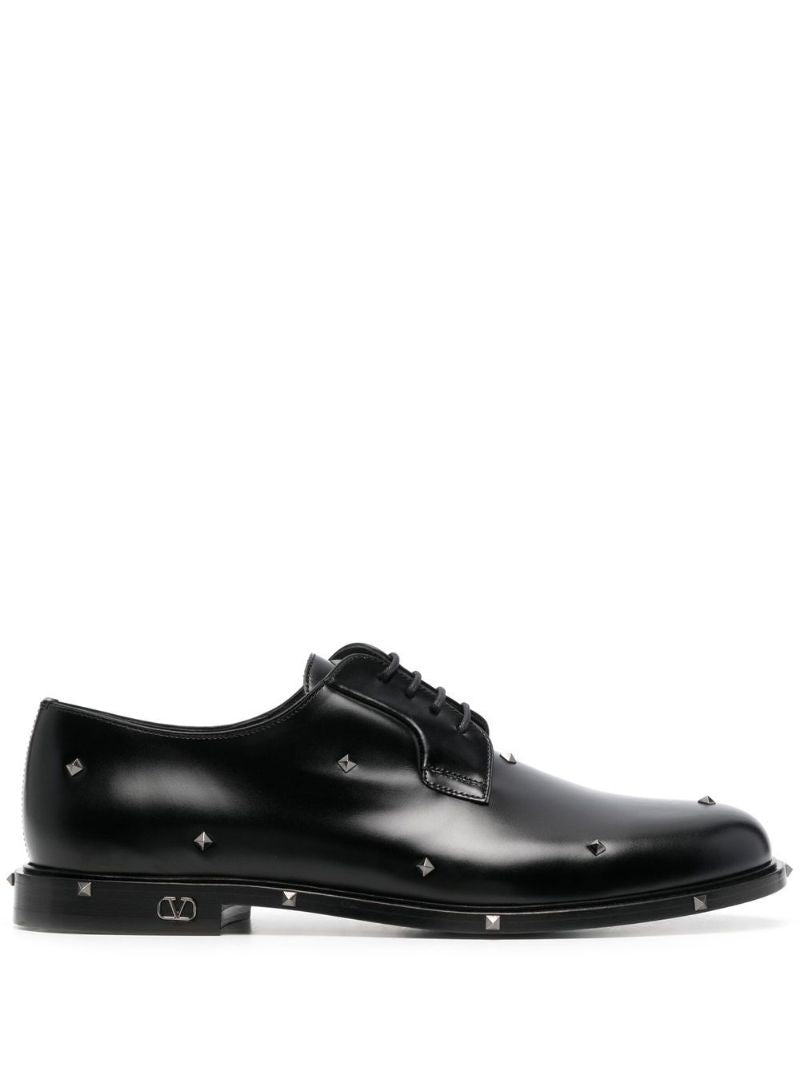 Black Aristopunk Rockstud Derby Shoes