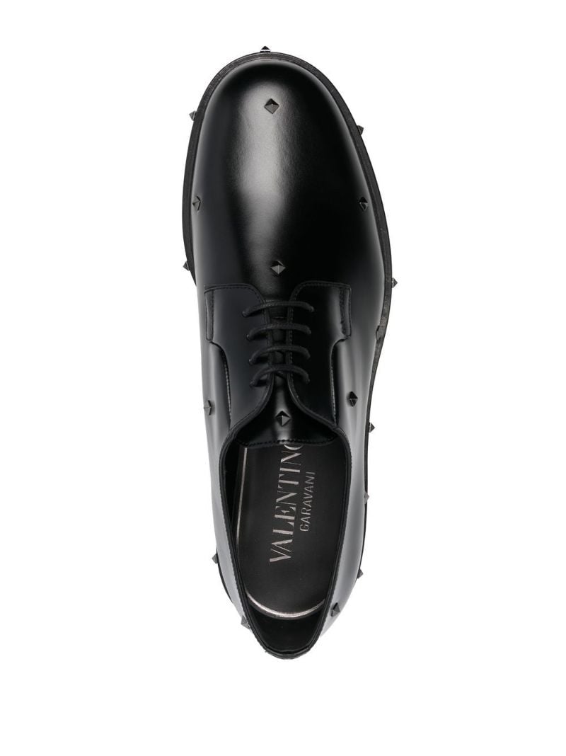 Black Aristopunk Rockstud Derby Shoes