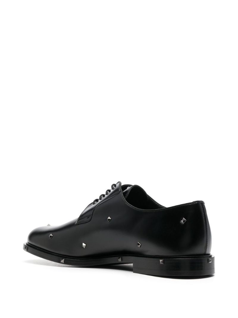 Black Aristopunk Rockstud Derby Shoes