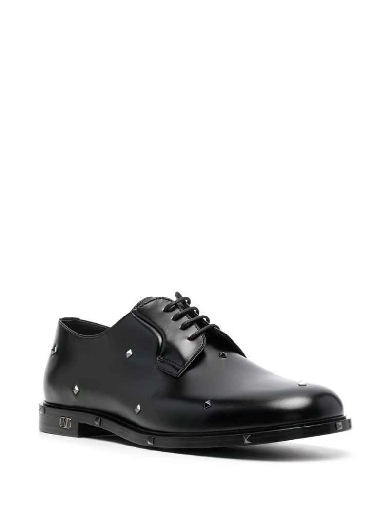 Black Aristopunk Rockstud Derby Shoes