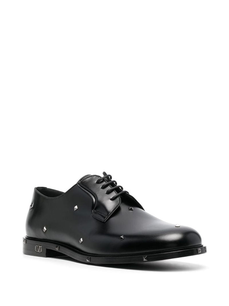 Black Aristopunk Rockstud Derby Shoes