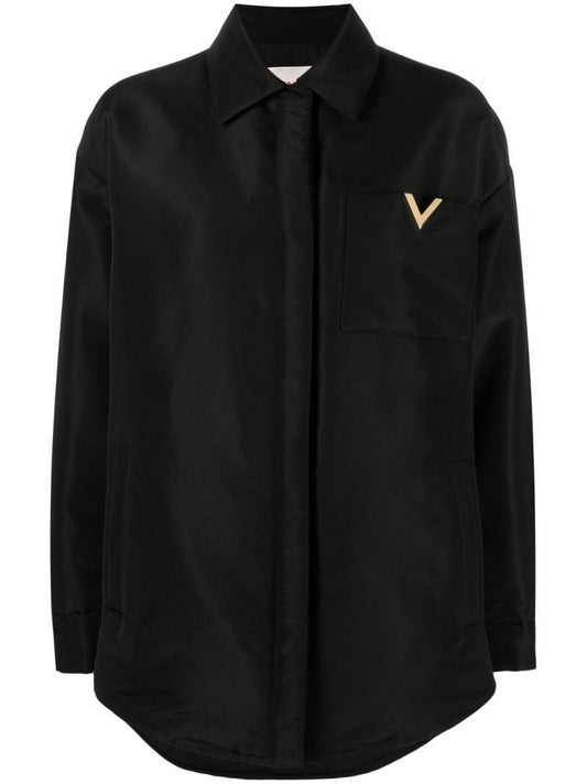 Vltn V Metal Logo Padded Caban Jacket Bl