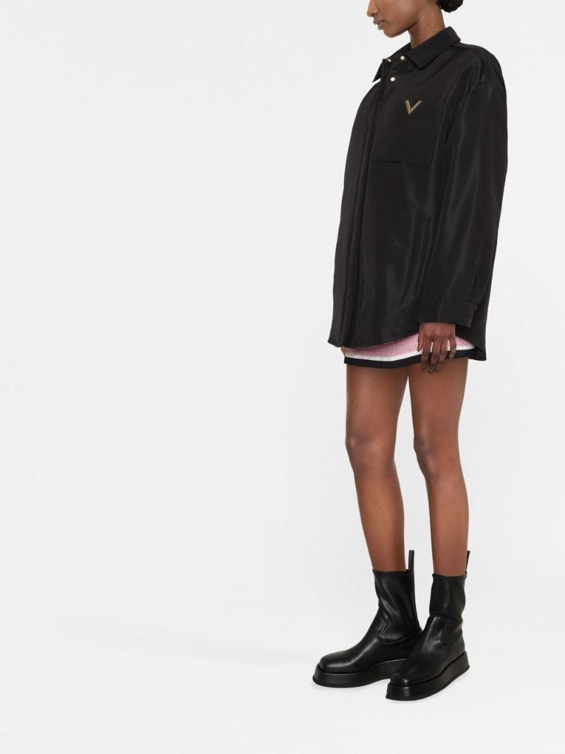 Vltn V Metal Logo Padded Caban Jacket Bl