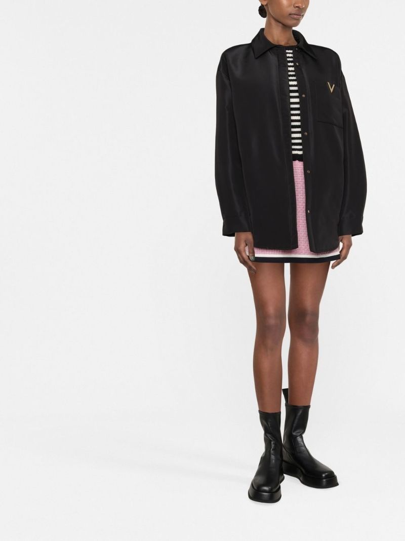 Vltn V Metal Logo Padded Caban Jacket Bl