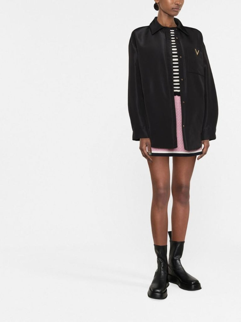 Vltn V Metal Logo Padded Caban Jacket Bl