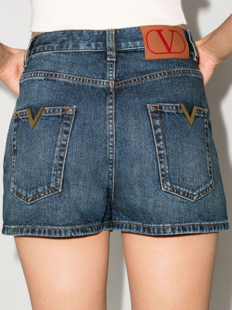 Blue Vgold Denim Shorts
