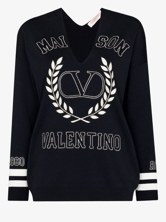 Black Logo Cotton Sweater