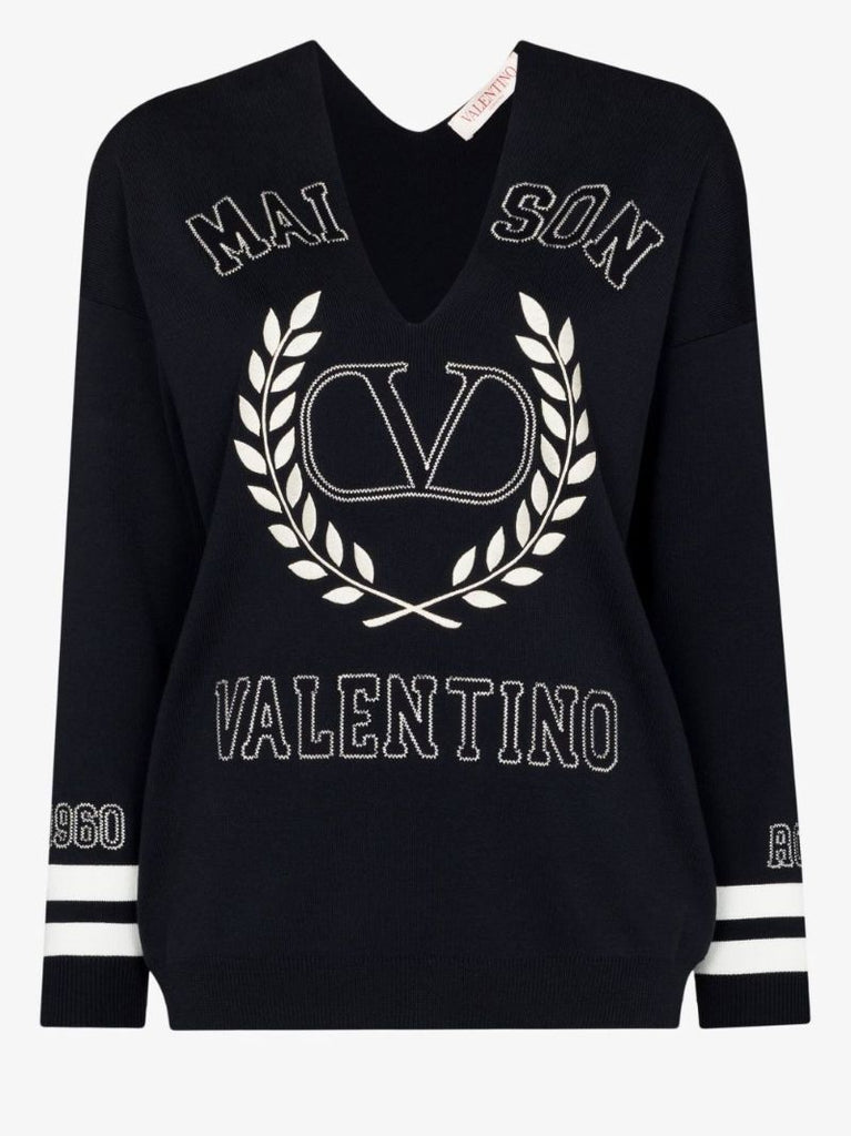 Black Logo Cotton Sweater