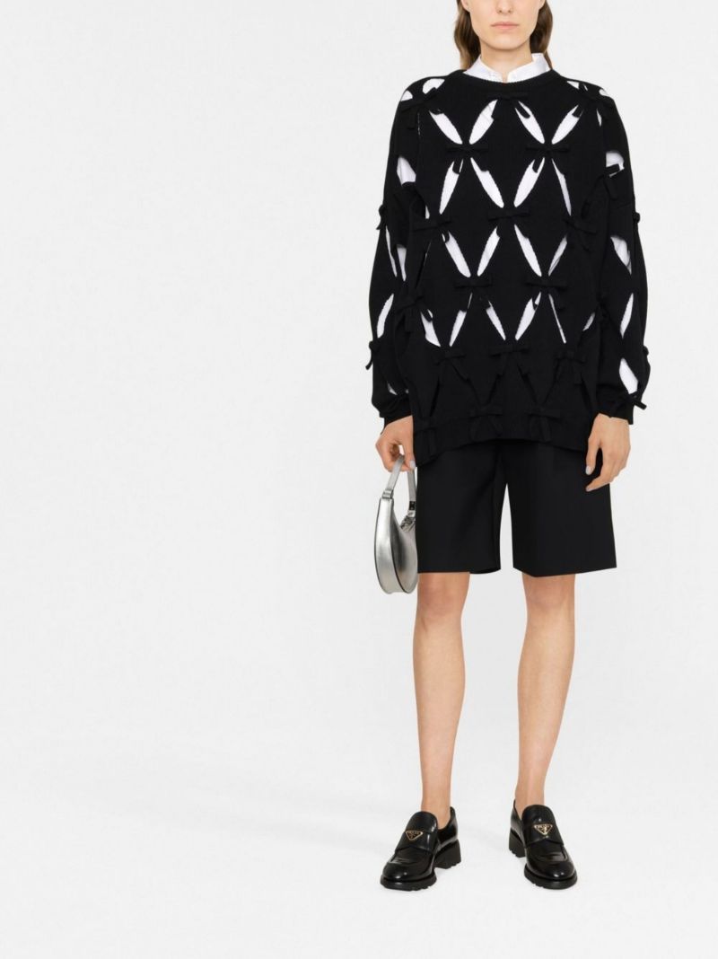 Black Cut-out Virgin Wool Sweater