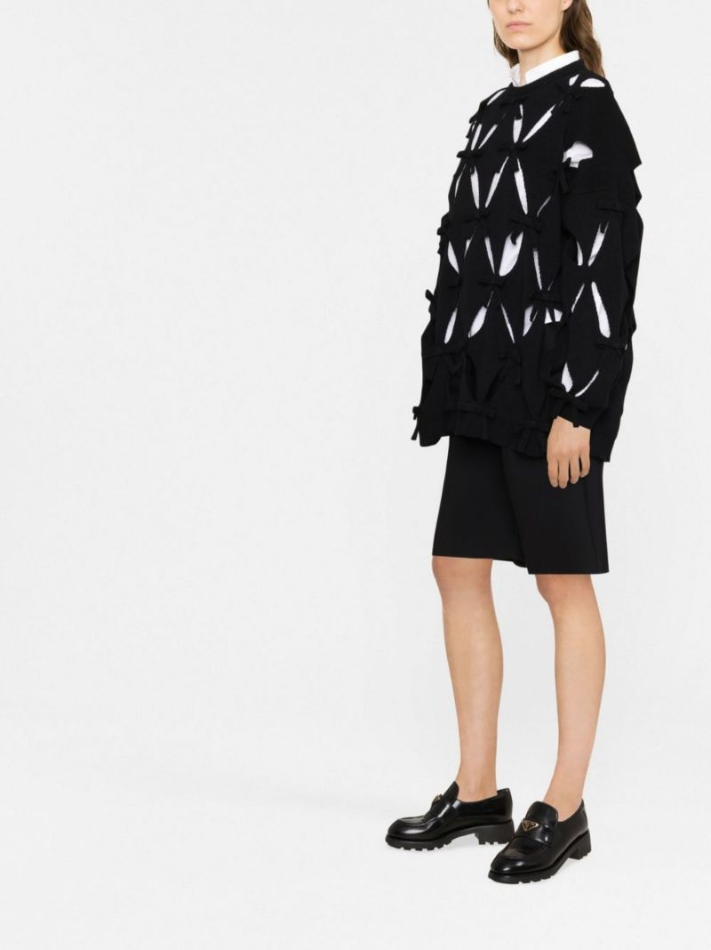 Black Cut-out Virgin Wool Sweater