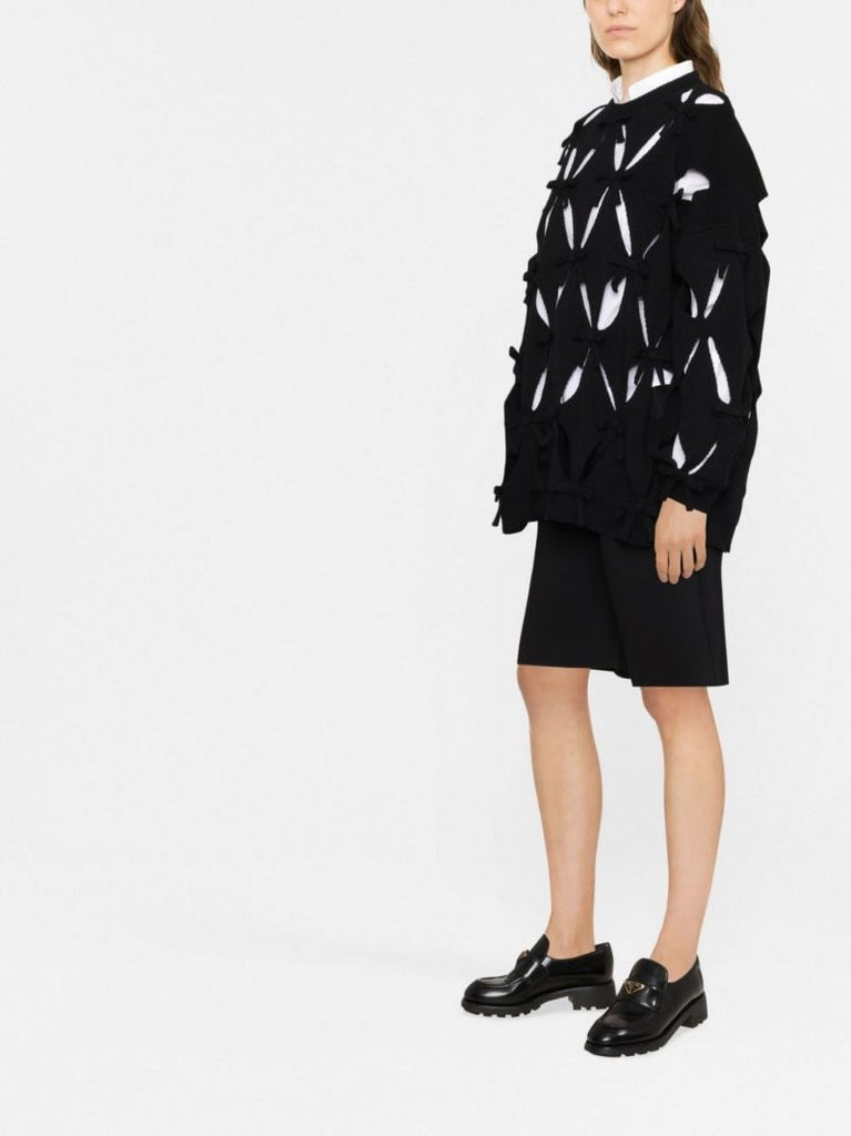 Black Cut-out Virgin Wool Sweater