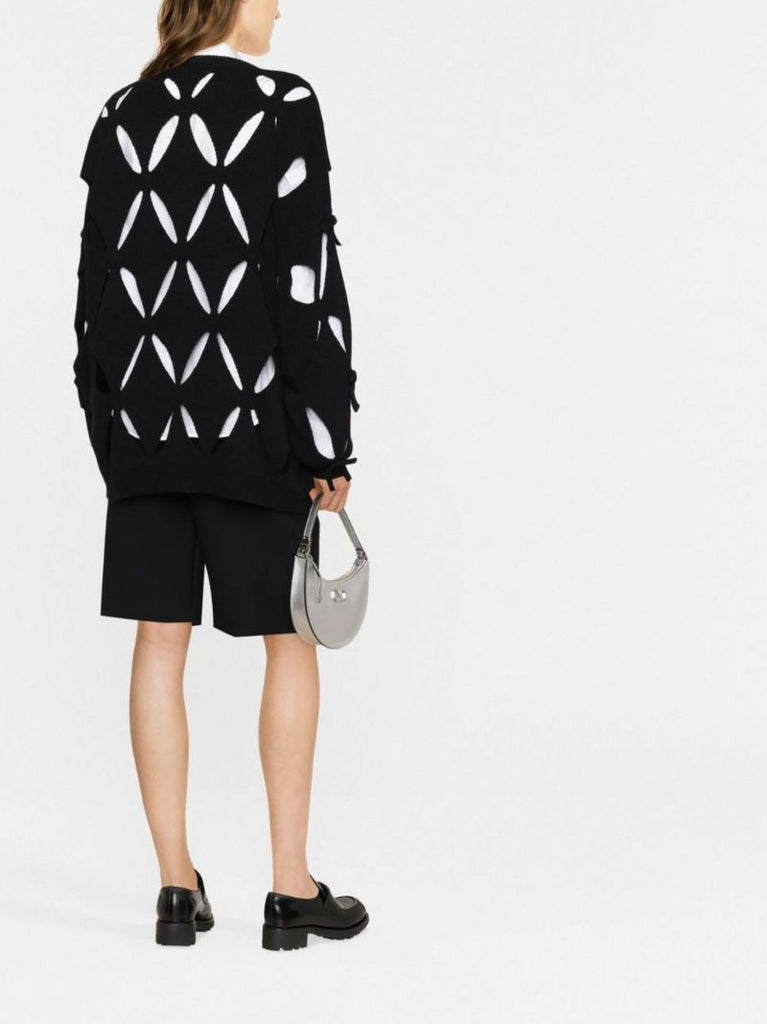 Black Cut-out Virgin Wool Sweater