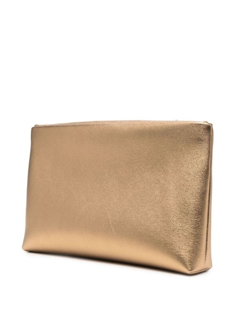 Gold One Stud Leather Clutch Bag