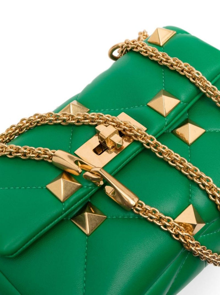 Val Roman Stud Lthr Med Shldr Bag