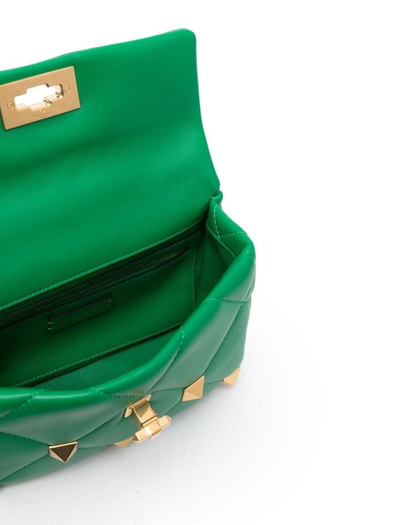 Val Roman Stud Lthr Med Shldr Bag