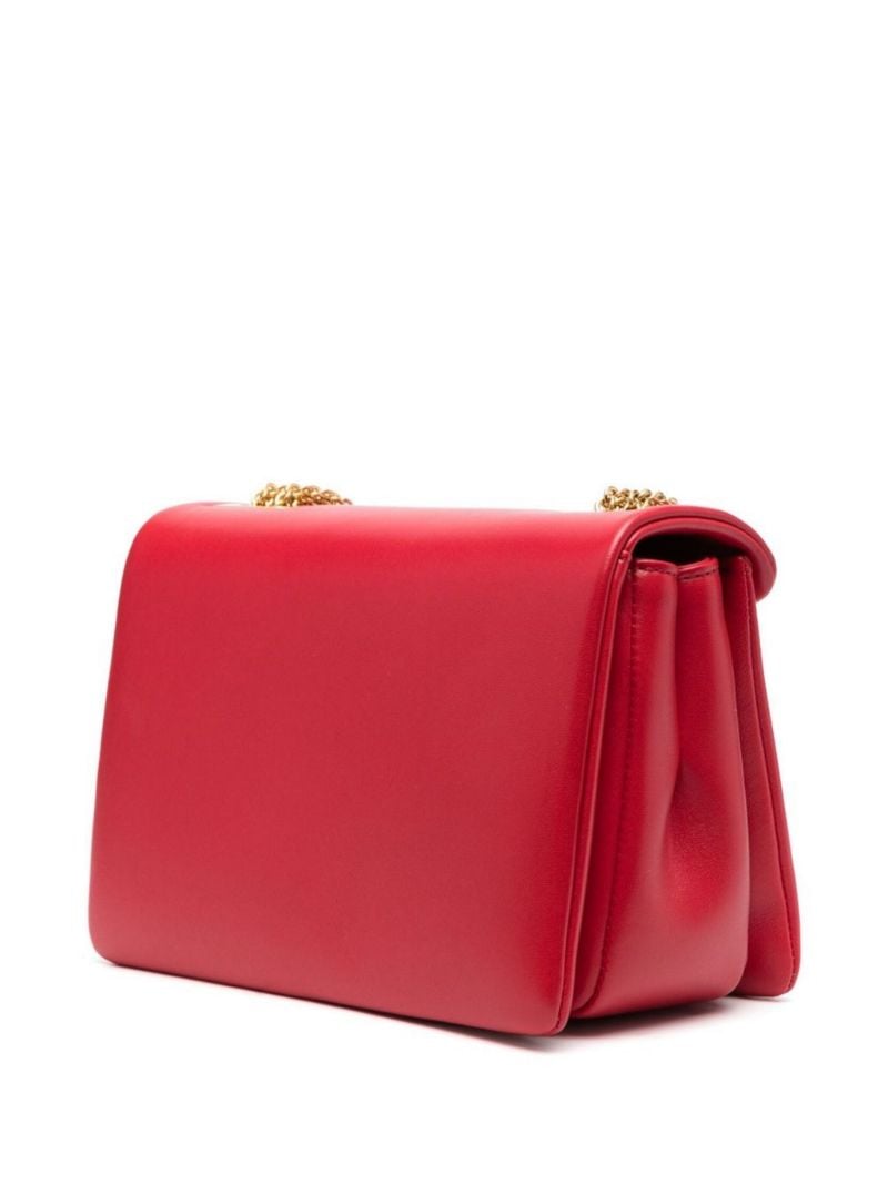 Red One Stud Leather Cross Body Bag