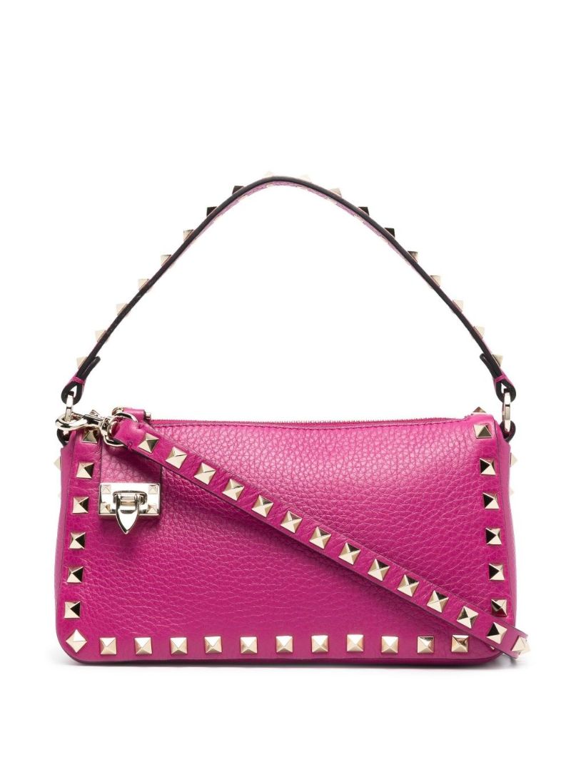 Pink Rockstud Small Leather Shoulder Bag