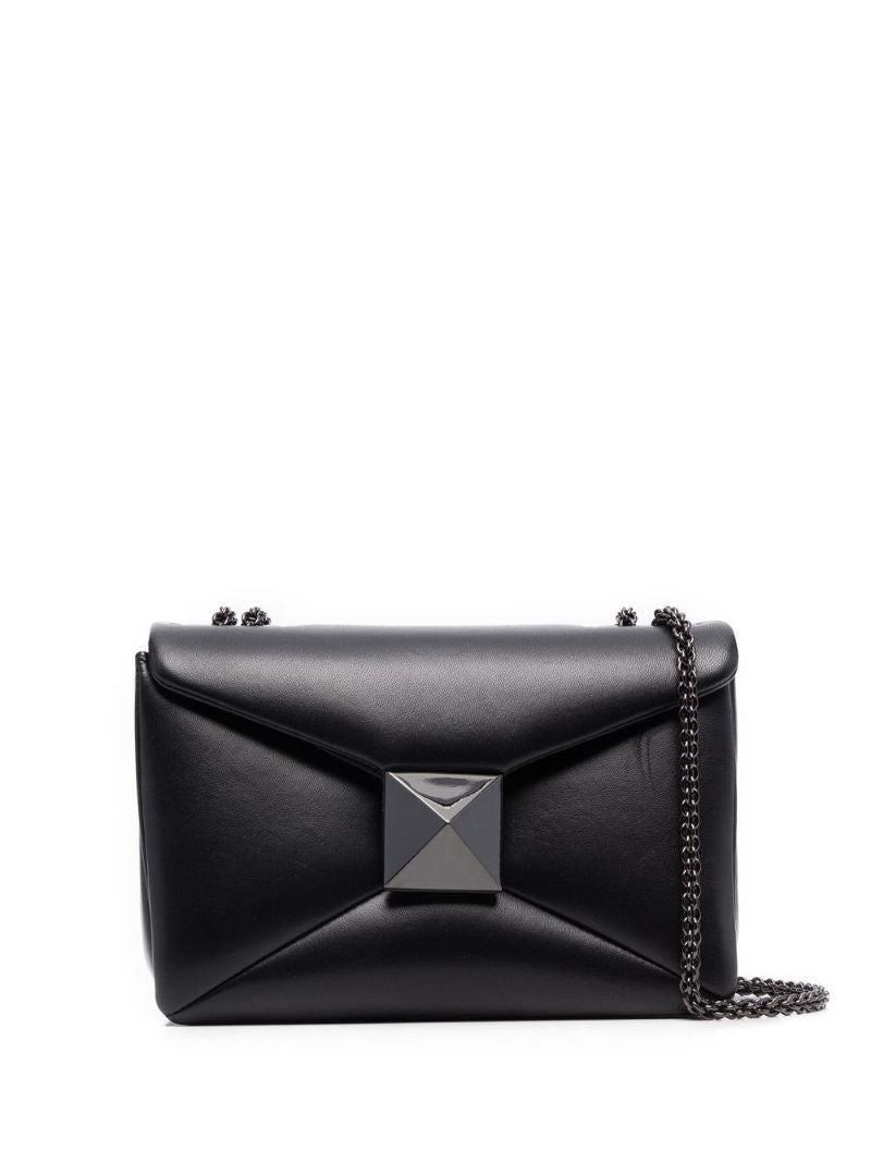 Black One Stud Leather Cross Body Bag