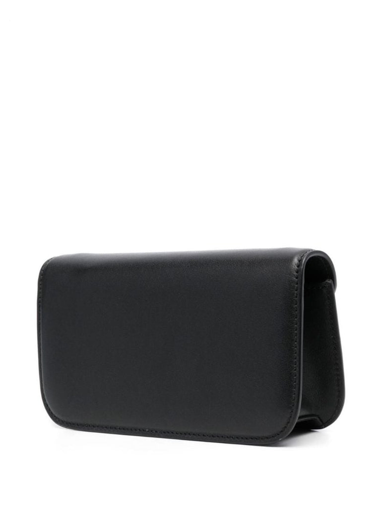 Black Vlogo Leather Tote Bag