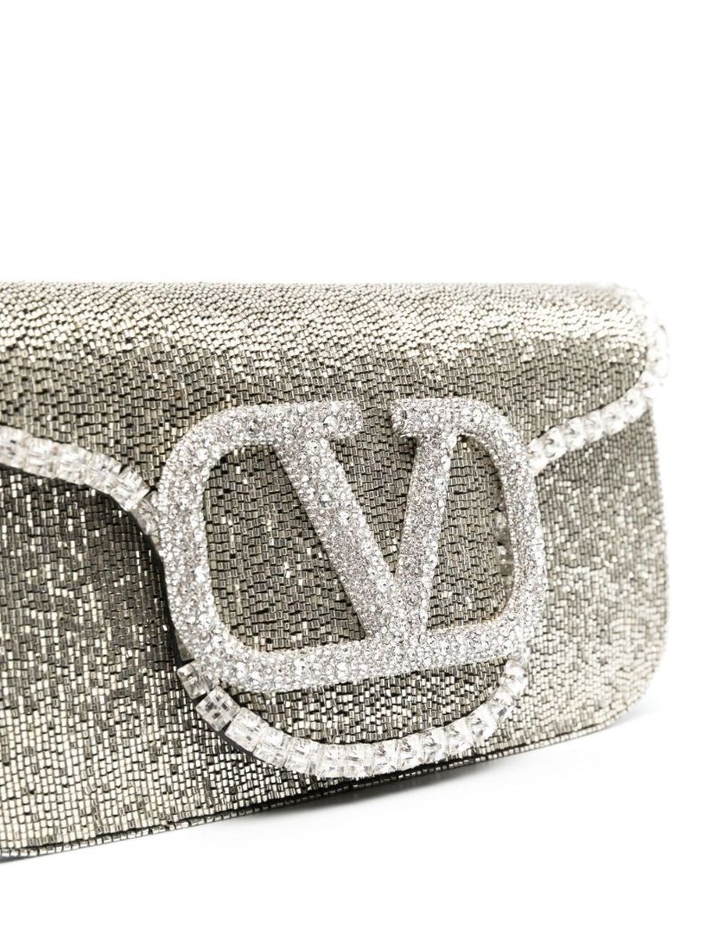 Silver-tone LocÃ_x0083_Â² Small Embellished Leather Shoulder Bag