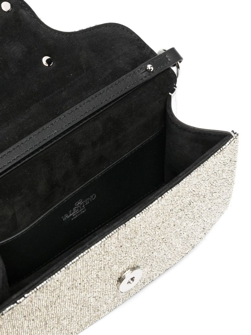 Silver-tone LocÃ_x0083_Â² Small Embellished Leather Shoulder Bag