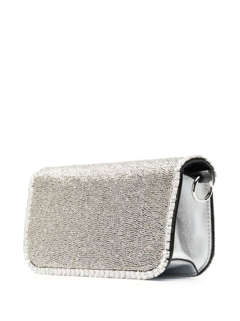 Silver-tone LocÃ_x0083_Â² Small Embellished Leather Shoulder Bag