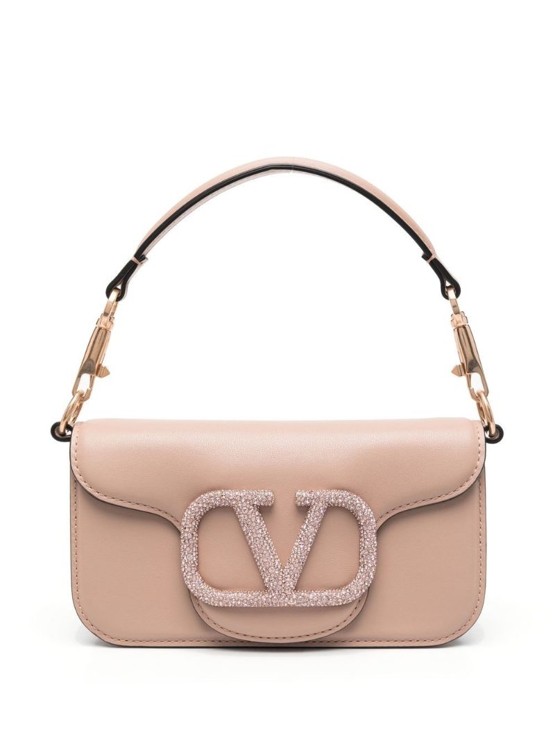 Val V Logo Tonal Logo Lthr Shldr Bag