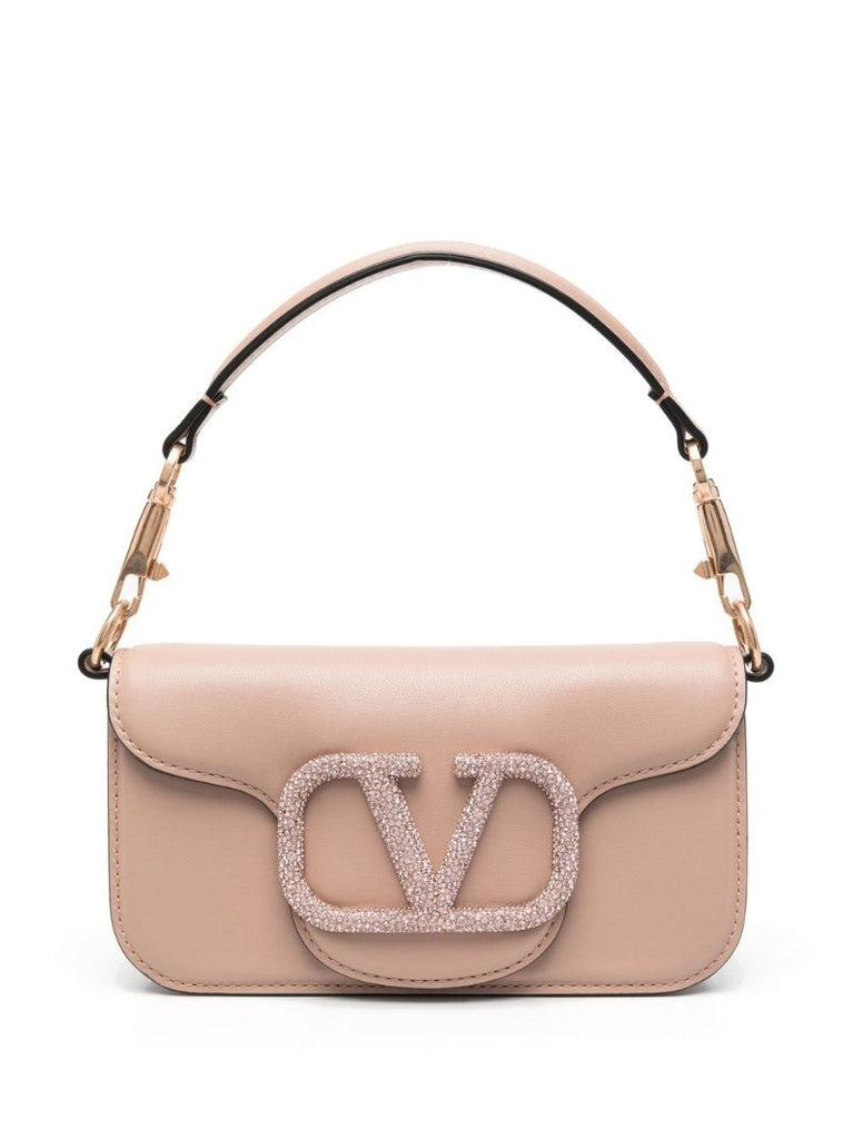 Val V Logo Tonal Logo Lthr Shldr Bag