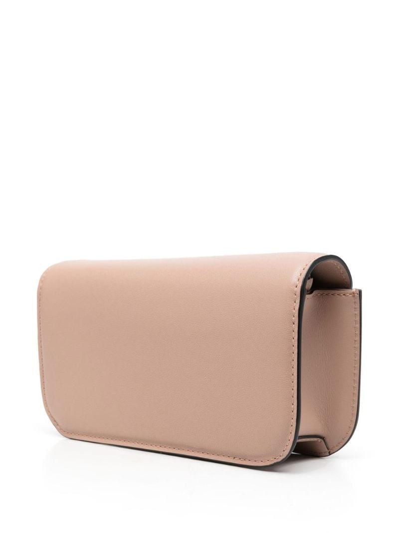 Val V Logo Tonal Logo Lthr Shldr Bag