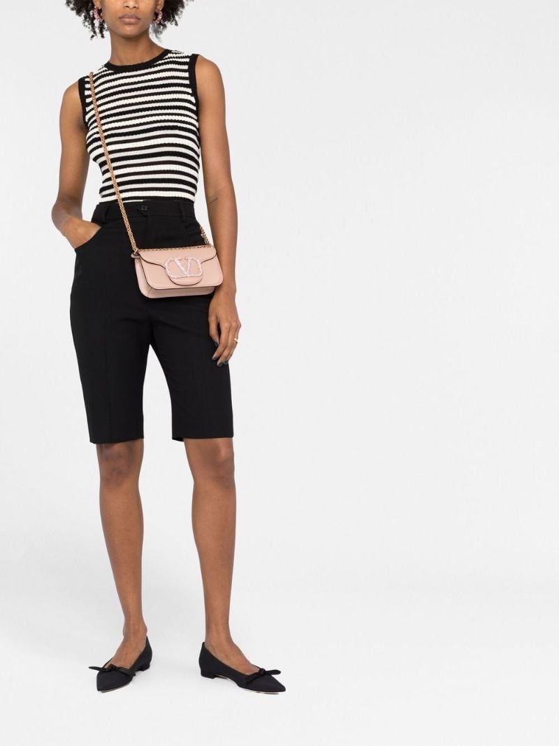 Val V Logo Tonal Logo Lthr Shldr Bag