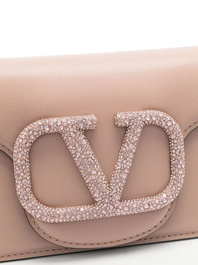 Val V Logo Tonal Logo Lthr Shldr Bag