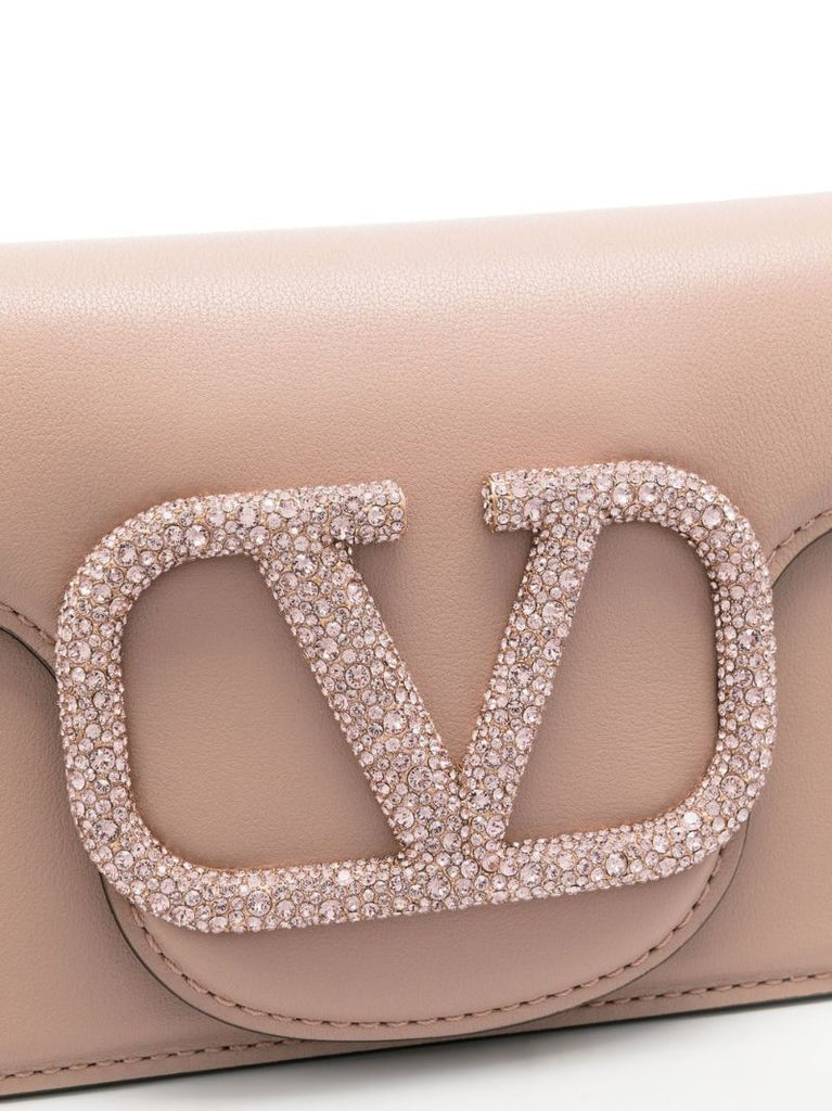 Val V Logo Tonal Logo Lthr Shldr Bag