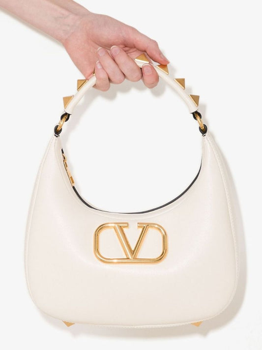 Neutral Stud Sign Leather Shoulder Bag