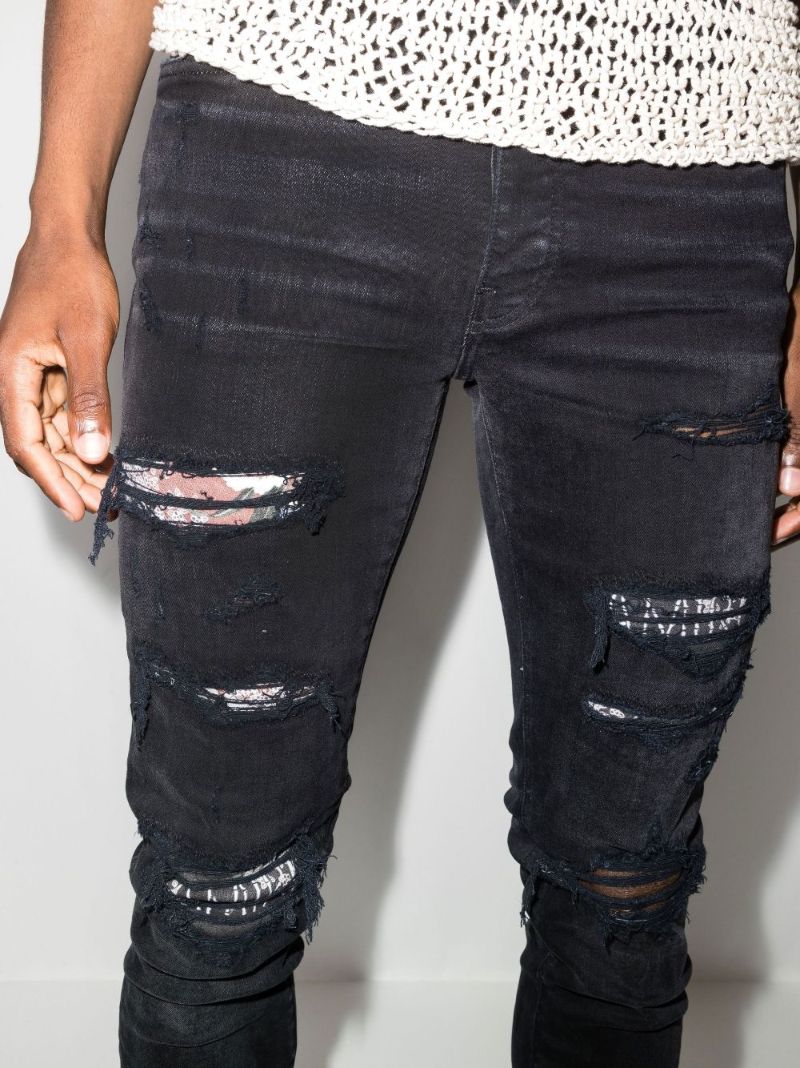 Hibiscus Artpatch Skinny Jeans