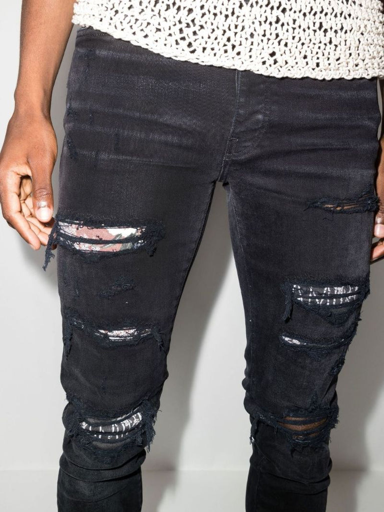 Hibiscus Artpatch Skinny Jeans