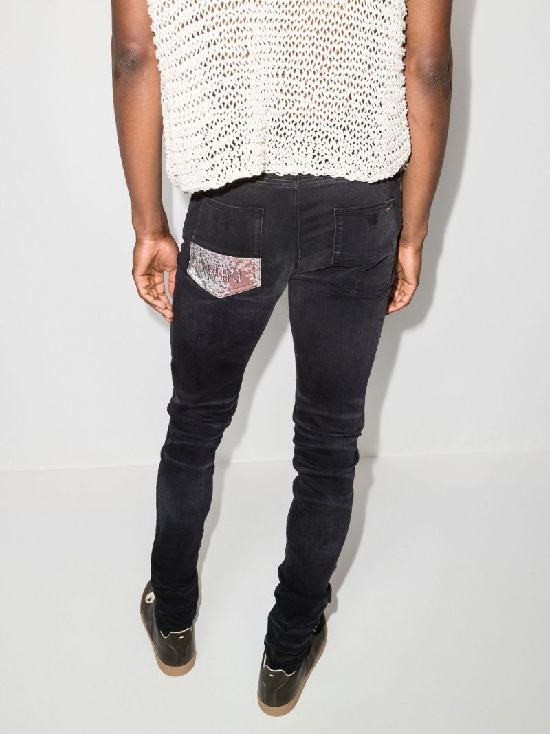 Hibiscus Artpatch Skinny Jeans