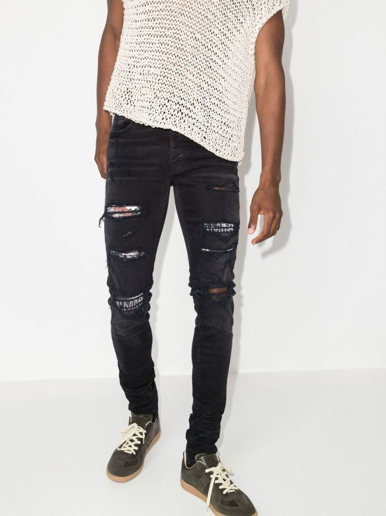 Hibiscus Artpatch Skinny Jeans