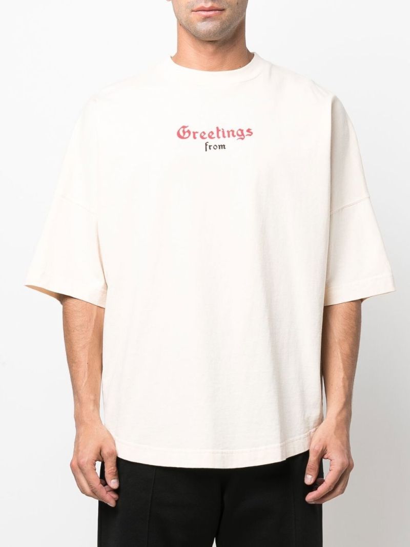 Neutral California Print Cotton T-shirt