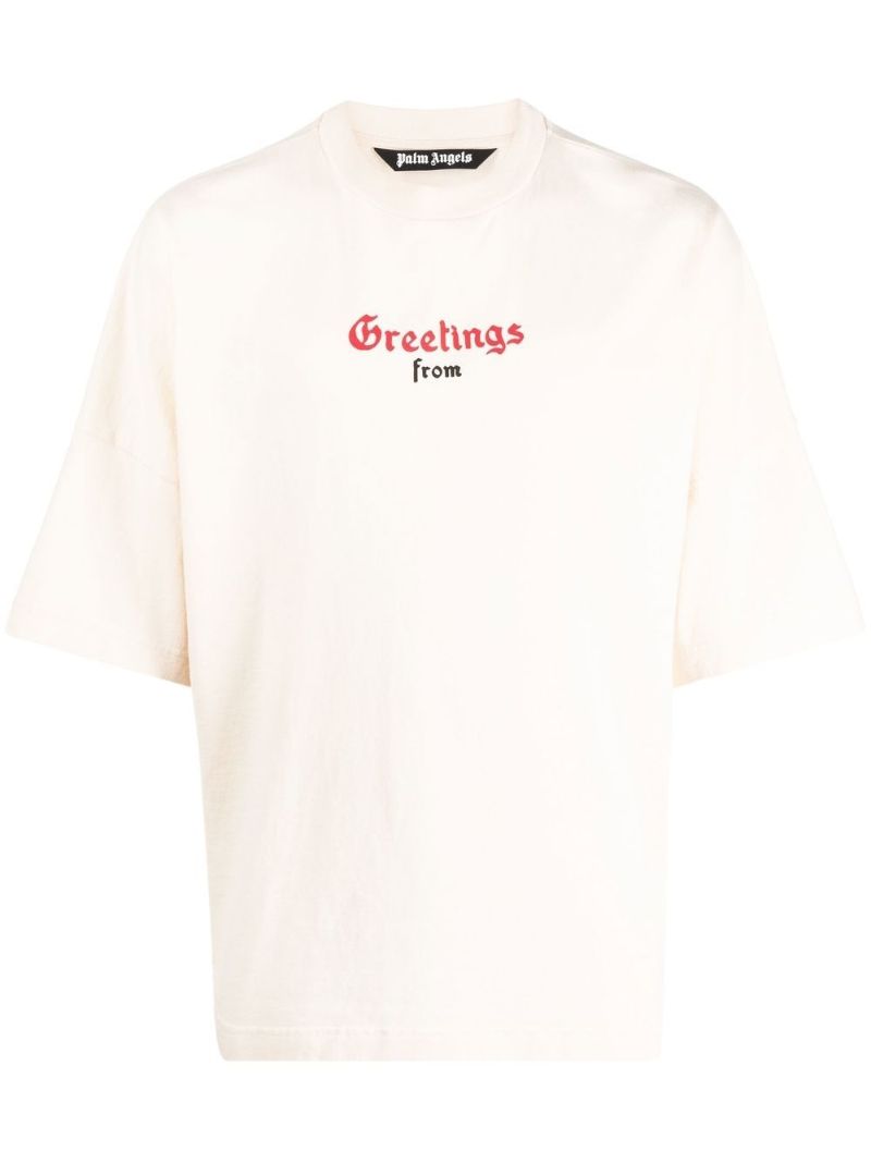 Neutral California Print Cotton T-shirt
