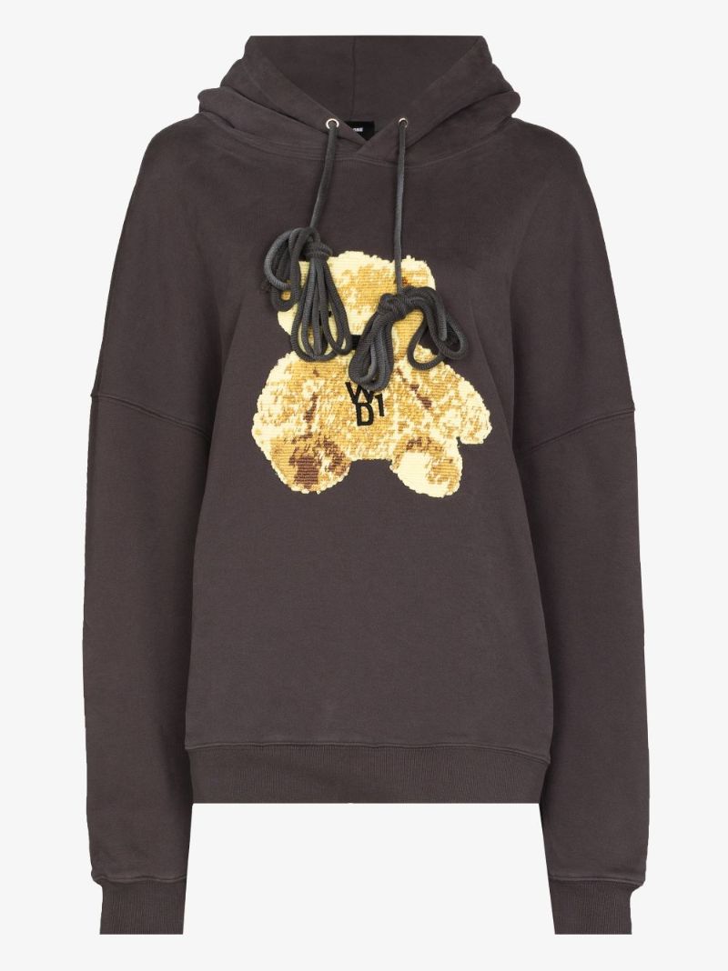 Teddy-embroidered Oversized Hoodie