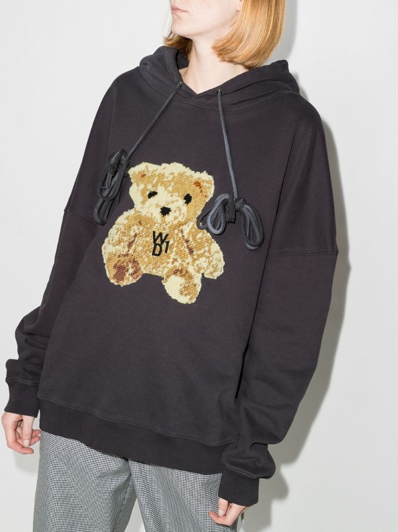 Teddy-embroidered Oversized Hoodie