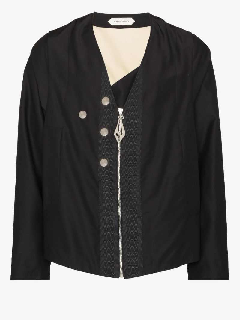 Erido Collarless Zip Jacket