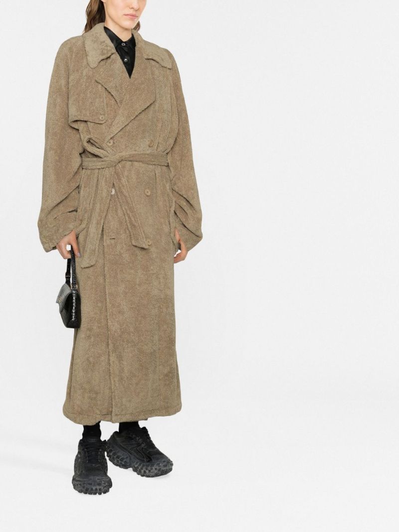 Neutral Double-breasted Trench Coat