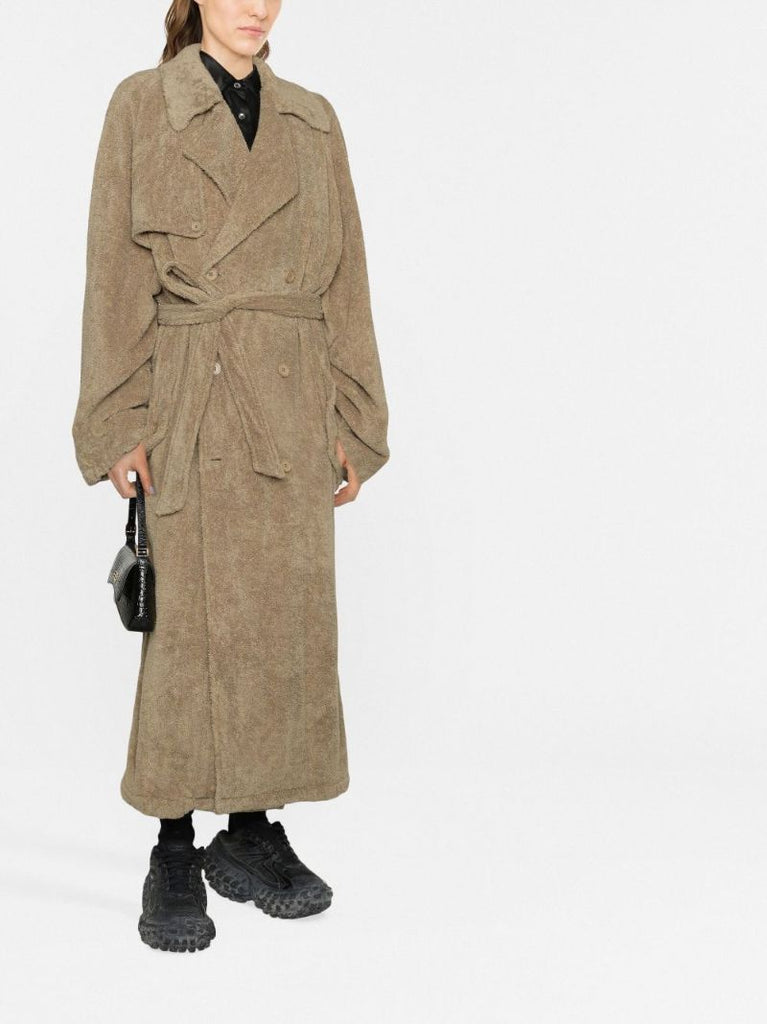 Neutral Double-breasted Trench Coat