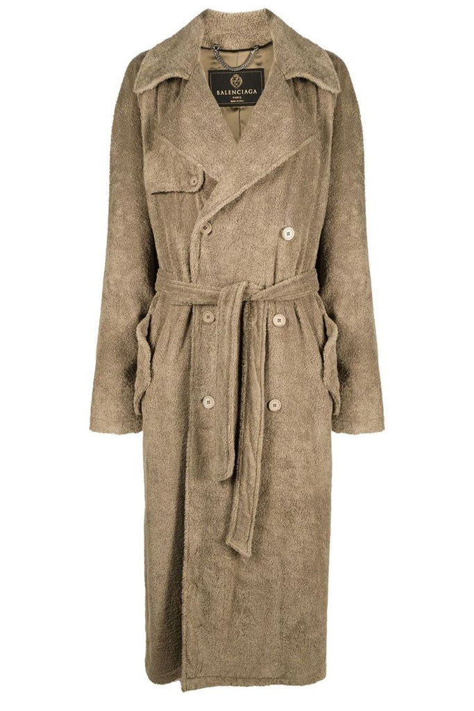 Neutral Double-breasted Trench Coat