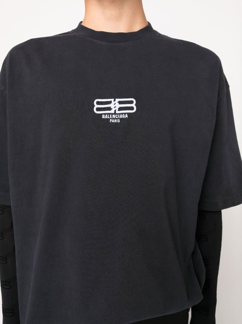 Black Logo Print Cotton T-shirt