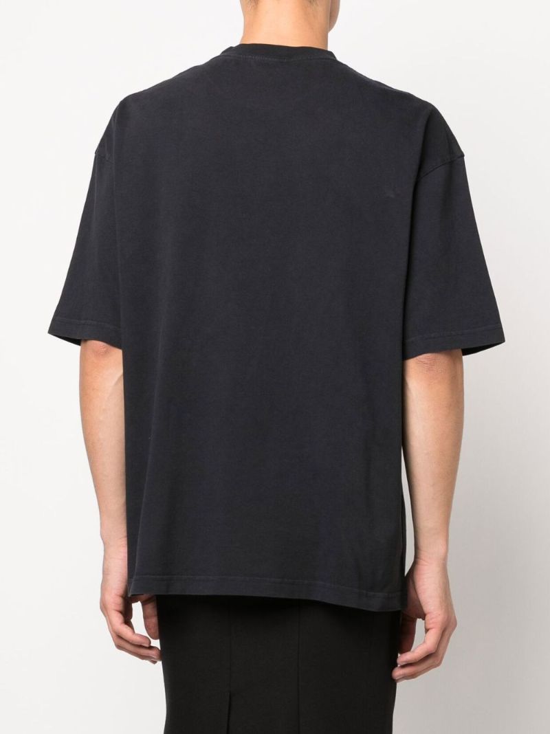 Black Logo Print Cotton T-shirt