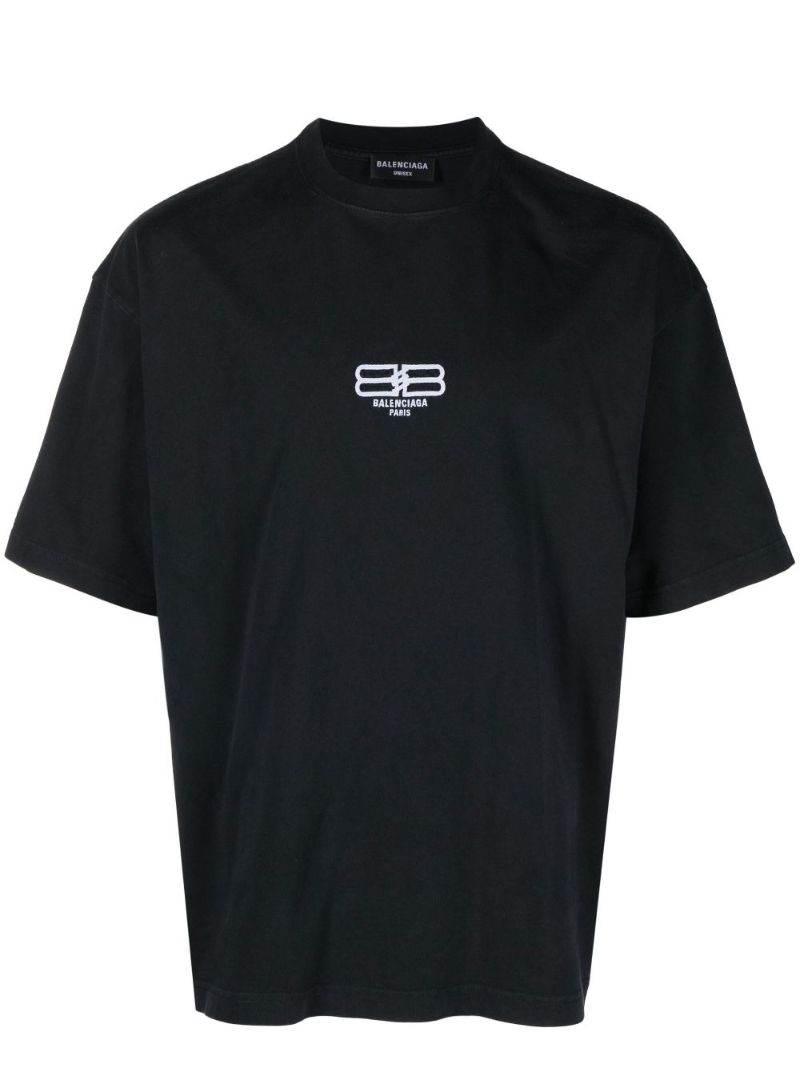 Black Logo Print Cotton T-shirt
